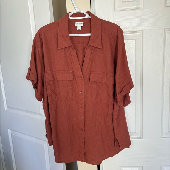 Ava and Viv button up short sleeve top size 2X - Picture 1 of 4